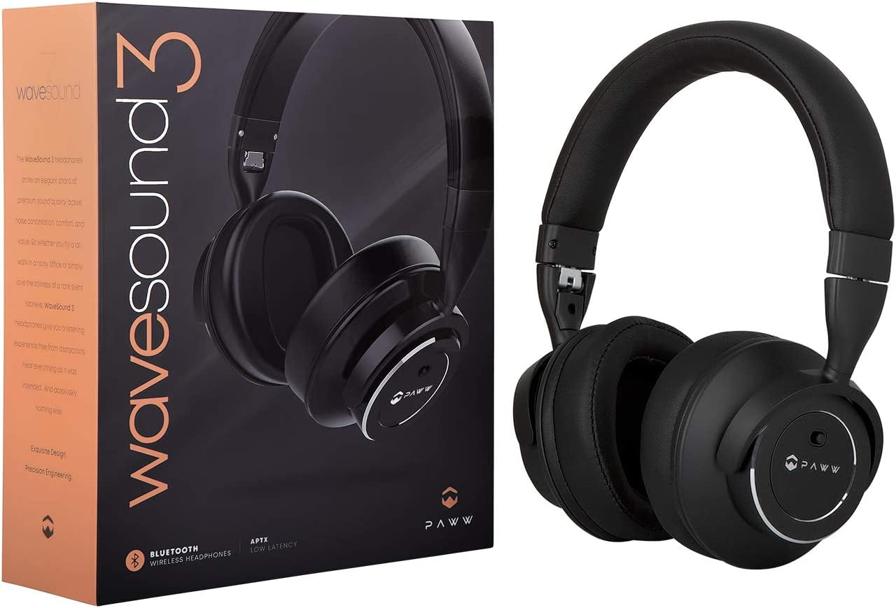 Wavesound 3 Bluetooth 5.0 Headphones Active Noise Cancelling / 16-Hour Battery Life with Precision-Engineered Sound / Foldable Travel & Over-Ear Headphones (Black)