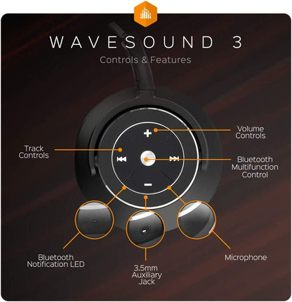 Wavesound 3 Bluetooth 5.0 Headphones Active Noise Cancelling / 16-Hour Battery Life with Precision-Engineered Sound / Foldable Travel & Over-Ear Headphones (Black)